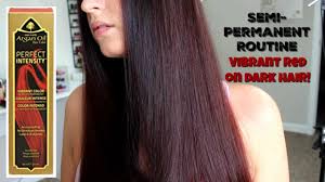The first usually contains artificial pigments for coloring the hair and some brands may contain low amounts of the chemical ppd, which is used to deposit hair color to the hair. Bright Red Semi Permanent Dye On Dark Hair One N Only Argan Perfect Intensity Youtube