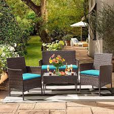 pe rattan wicker table and chairs set