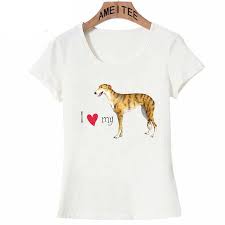 I Love My Friend Greyhound T Shirt Summer Fashion Women T
