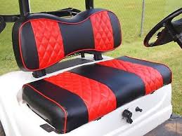 Front Golf Cart Seat Cover Red Diamond