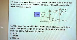 solved a laser beam has diameter 0f