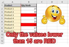 color according to the value in excel