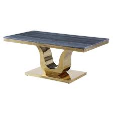 Genuine Gray Marble Top Coffee Table