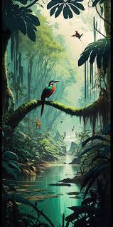 lush tropical forests exotic wildlife