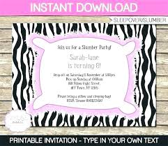 Printable Slumber Party Invitation Template Pillow Monster