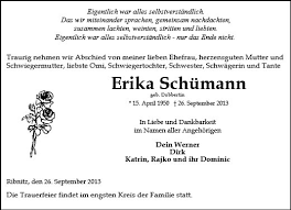 Anzeige für Erika Schümann