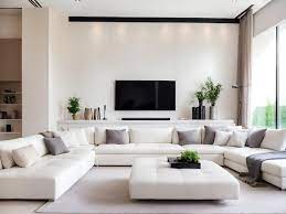 white sofa and tv unit in ious room