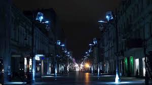 light installation street art in Łódź
