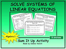 Linear Equations Algebra Activities