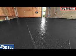 black concrete garage floor