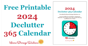 2024 Printable Declutter 365 Calendar