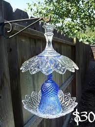 glass garden art glass bird feeders