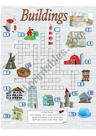 crossword puzzle buildings esl