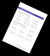 simultaneous equations worksheets free