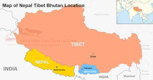 tibet nepal and bhutan travel maps