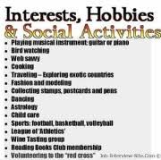 CV Hobbies and Interests Sample