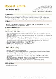 youth soccer coach resume sles