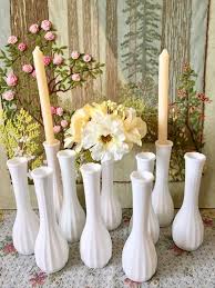 10 Milk Glass Vase Set Of Vases For