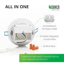 Sunco Lighting 4 Inch Slim Led Downlight Dimmable Integrated Junction Box 10w 60w 650 Lm 2700k Soft White Recessed Jbox Fixture Ic Rated Simple Retrofit Installation 12 Pack Walmart Com Walmart Com