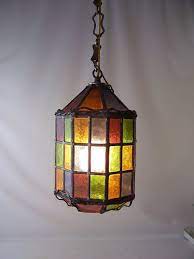 vintage stained glass leaded hanging