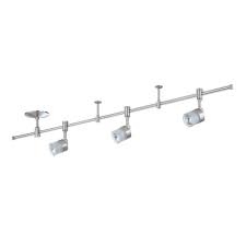 Kendal Lighting Rk31 Series 4 Ft 3 Light Satin Nickel Track Lighting Kit With Frost Glass Shade Rk31g Sn The Home Depot