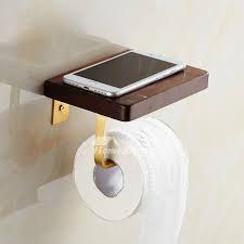 Black Walnut Wooden Toilet Paper Holder