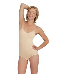 Womens Nude Clear Strap Dance Leotard