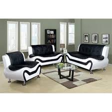 bold faux leather living room sofa set