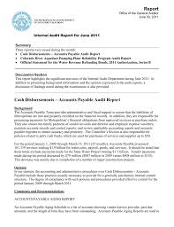 Cash Disbursements Accounts Payable Audit Report