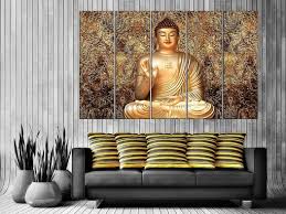 Wood Framed Buddha Wall Painting With
