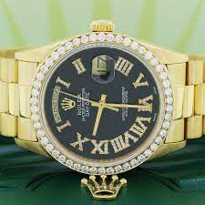 Rolex President Day-Date 18K Geelgoud 36MM Horloge met zwarte - Etsy  Nederland