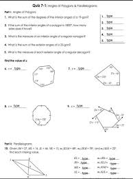 If the sum of the interior angles of a polygon name: Solved Quiz 7 1 Angles Of Polygons Parallelograms Part Chegg Com