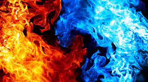 Red Flame Blue Fire 4K Abstract Artwork ...