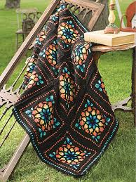 Crochet Patterns Stained Glass Afghan