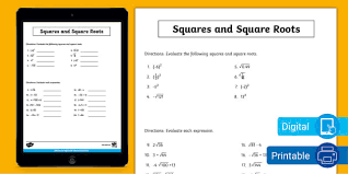 Squares And Square Roots Activity