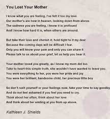 you lost your mother poem by kathleen j