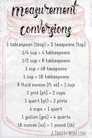Measurement Conversion Chart A Thrifty Mom Recipes