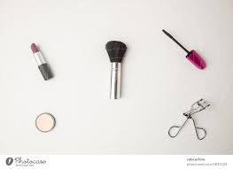 makeup objects on white background a