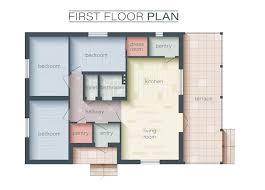 Colorful Floor Plan Of A House
