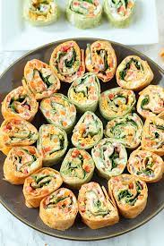 veggie pinwheels party appetizer with