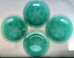 Green Fl Forte Crisa Glass Plates