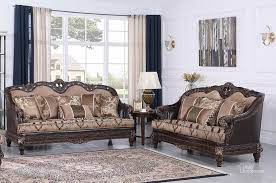 Traditional Walnut Faux Leather Sofa