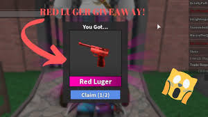 Luger is a luger pistol that is a metallic golden color. Red Luger Godly Giveaway In Roblox Mm2 Rarest Luger Ever Youtube