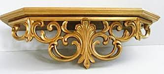 Vintage Wall Shelf In Rich Gold French