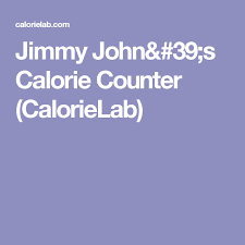 Jimmy Johns Calorie Counter Calorielab Nutrition