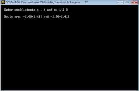 C Program To Find Roots Of Quadratic