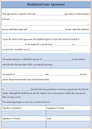 Free Download 6 Sample Residential Lease Agreement Top Template
