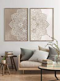 Mandala Wall Art Set Of 2 Prints Boho