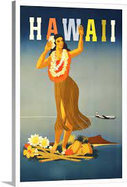 Hawaii Vintage Travel Advertisement