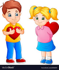 cute couple cartoon with red s